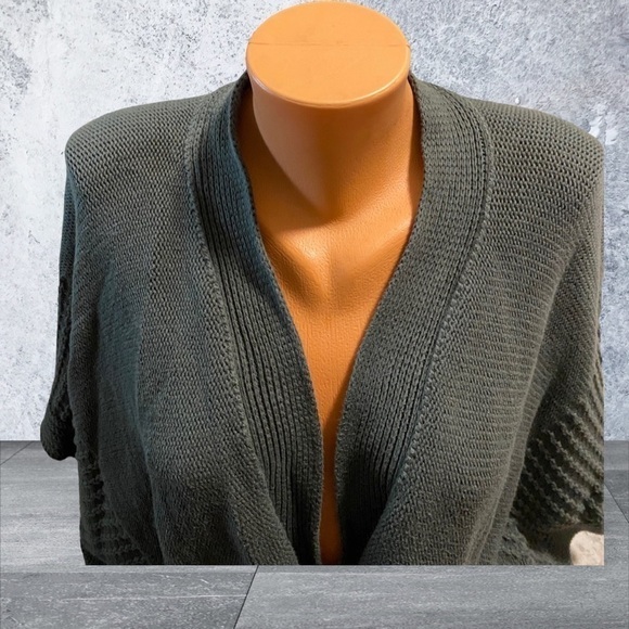 Zestt Women's Organic Cotton Gray Knit Sweater Button Side Cardigan One Size - Picture 9 of 13